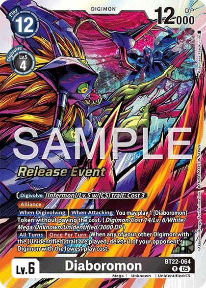 Diaboromon, Cyber Eden Release Event Cards BT22-064 R