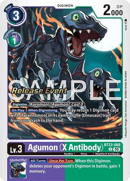 Agumon (X Antibody), Cyber Eden Release Event Cards BT22-068 U
