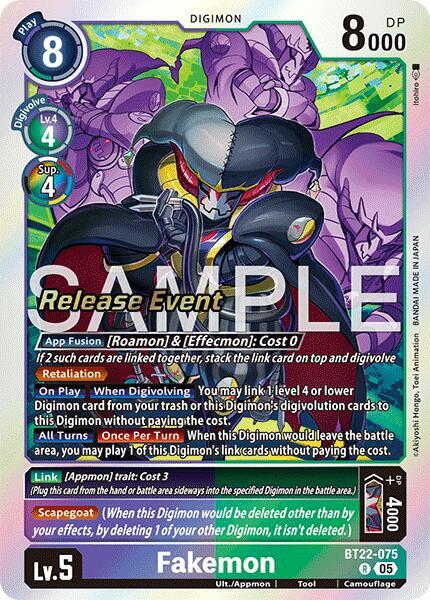 Fakemon, Cyber Eden Release Event Cards BT22-075 R