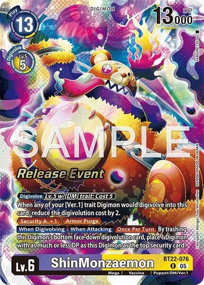 ShinMonzaemon, Cyber Eden Release Event Cards BT22-076 R