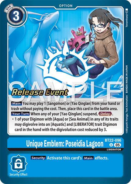 Unique Emblem: Poseidia Lagoon, Cyber Eden Release Event Cards BT22-096 U