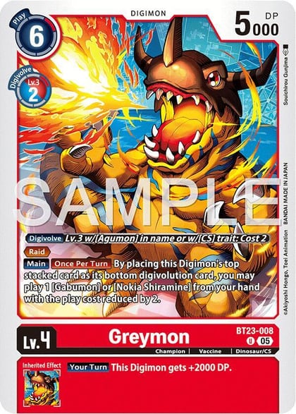 Greymon, Hackers' Slumber BT23-008 U