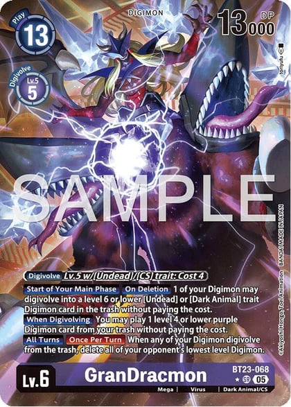 GranDracmon (Alternate Art), Hackers' Slumber BT23-068 SR