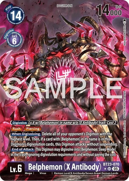 Belphemon (X Antibody) (Alternate Art), Hackers' Slumber BT23-070 SR