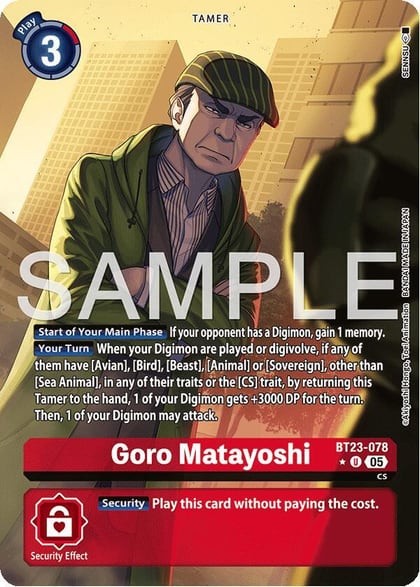 Goro Matayoshi (Alternate Art), Hackers' Slumber BT23-078 U