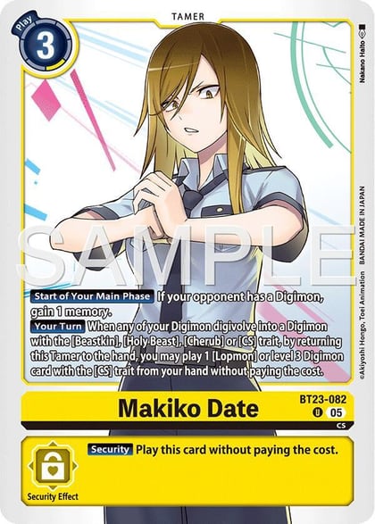 Makiko Date, Hackers' Slumber BT23-082 U