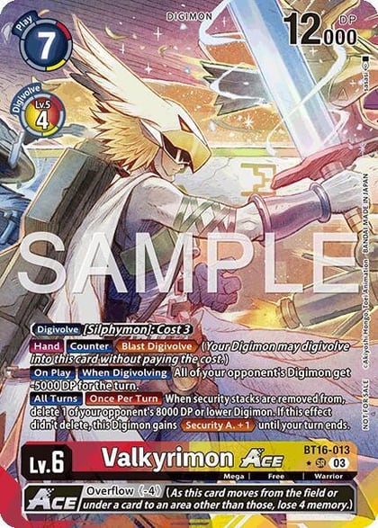 Valkyrimon ACE (Winner), Hackers' Slumber Release Event Cards BT16-013 SR