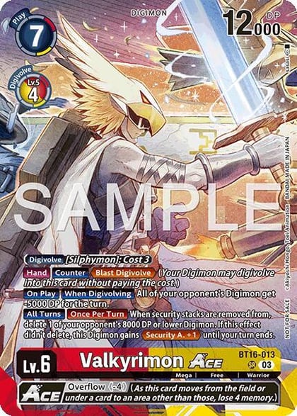 Valkyrimon ACE (Participation), Hackers' Slumber Release Event Cards BT16-013 SR