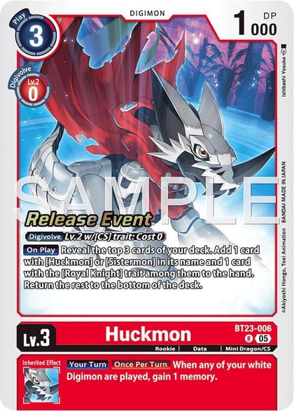Huckmon, Hackers' Slumber Release Event Cards BT23-006 R