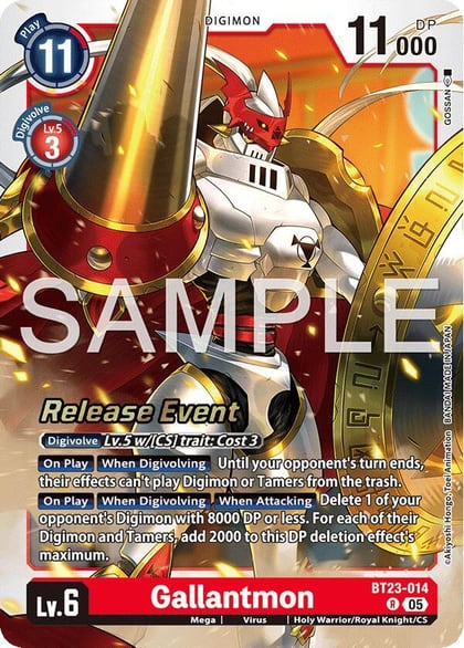 Gallantmon, Hackers' Slumber Release Event Cards BT23-014 R