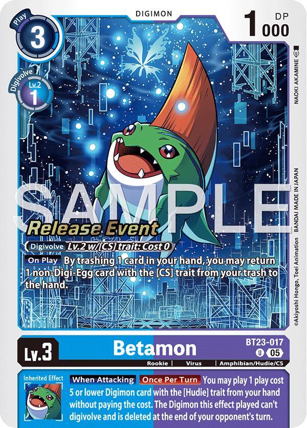Betamon, Hackers' Slumber Release Event Cards BT23-017 U