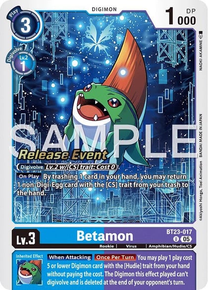 Betamon, Hackers' Slumber Release Event Cards BT23-017 U