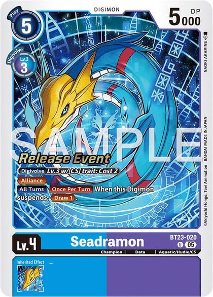 Seadramon, Hackers' Slumber Release Event Cards BT23-020 U
