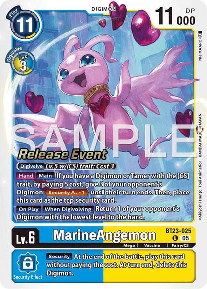 Marine Angemon, Hackers' Slumber Release Event Cards BT23-025 U