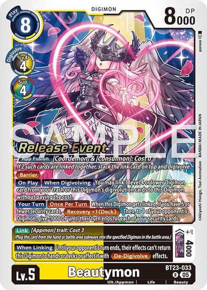 Beautymon, Hackers' Slumber Release Event Cards BT23-033 R
