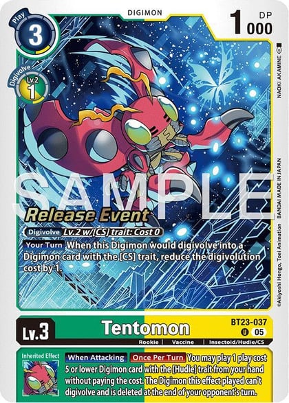 Tentomon, Hackers' Slumber Release Event Cards BT23-037 U
