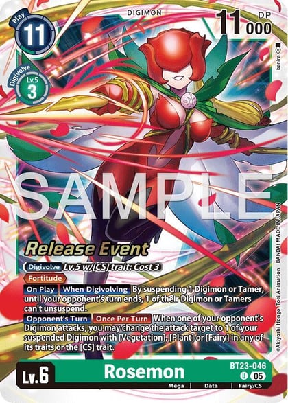 Rosemon, Hackers' Slumber Release Event Cards BT23-046 U