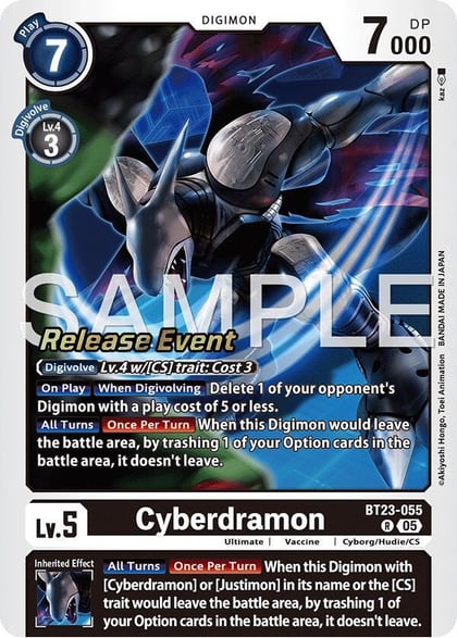 Cyberdramon, Hackers' Slumber Release Event Cards BT23-055 R