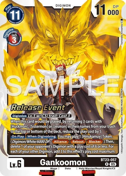 Gankoomon, Hackers' Slumber Release Event Cards BT23-057 R