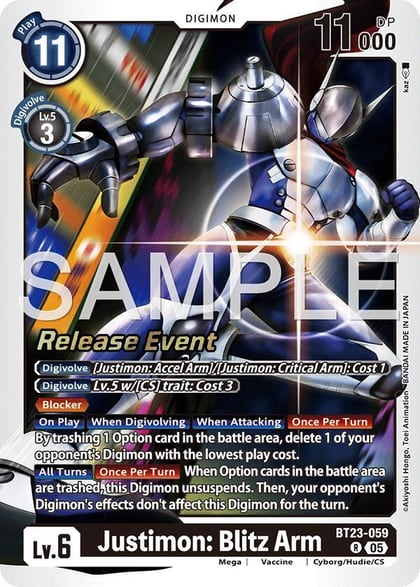 Justimon: Blitz Arm, Hackers' Slumber Release Event Cards BT23-059 R
