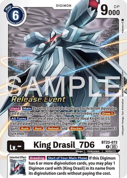 King Drasil_7D6, Hackers' Slumber Release Event Cards BT23-072 R