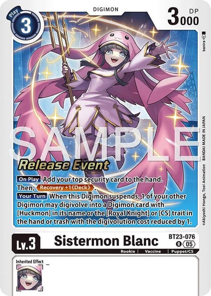 Sistermon Blanc, Hackers' Slumber Release Event Cards BT23-076 R