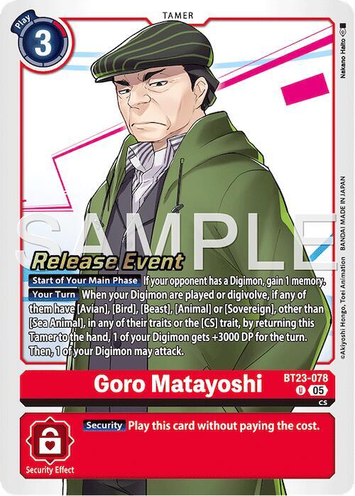 Goro Matayoshi, Hackers' Slumber Release Event Cards BT23-078 U