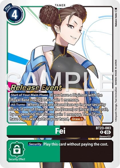 Fei, Hackers' Slumber Release Event Cards BT23-083 R