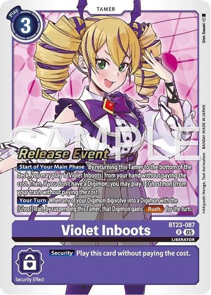 Violet Inboots, Hackers' Slumber Release Event Cards BT23-087 R