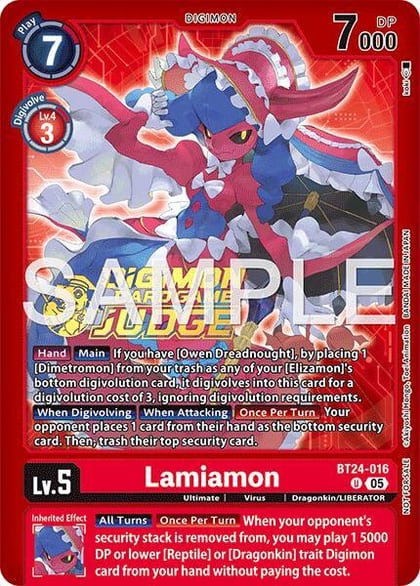 Lamiamon (Judge Pack 9), Time Stranger BT24-016 U