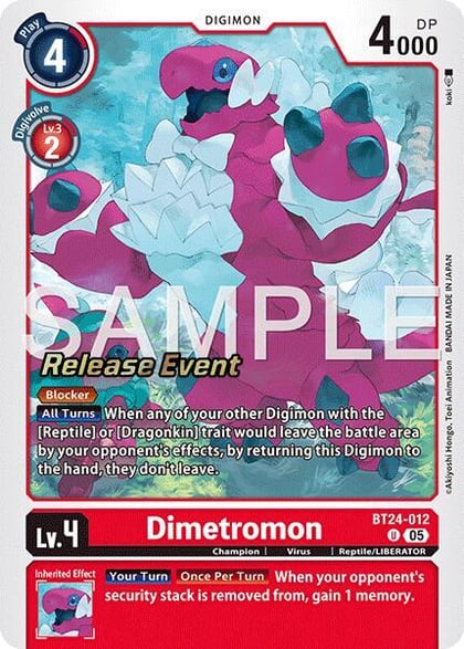 Dimetromon, Time Stranger Release Event Cards BT24-012 U