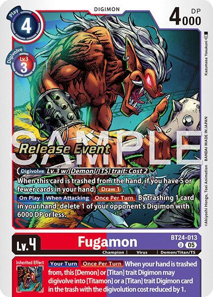 Fugamon, Time Stranger Release Event Cards BT24-013 U