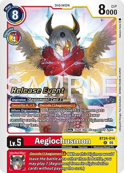 Aegiochusmon, Time Stranger Release Event Cards BT24-014 R