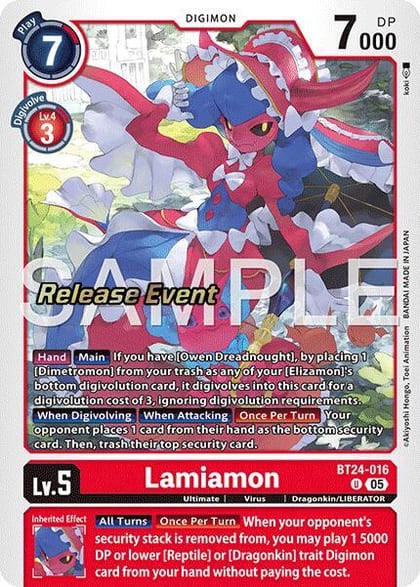 Lamiamon, Time Stranger Release Event Cards BT24-016 U