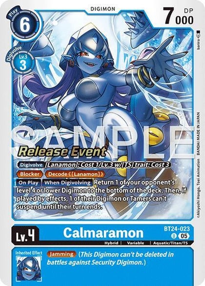 Calmaramon, Time Stranger Release Event Cards BT24-023 U