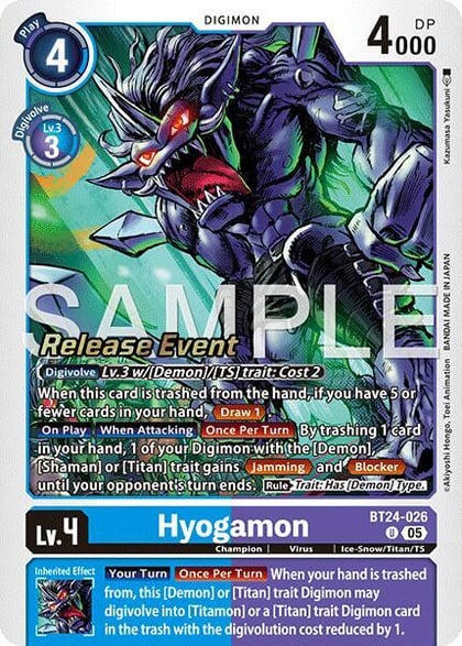 Hyogamon, Time Stranger Release Event Cards BT24-026 U