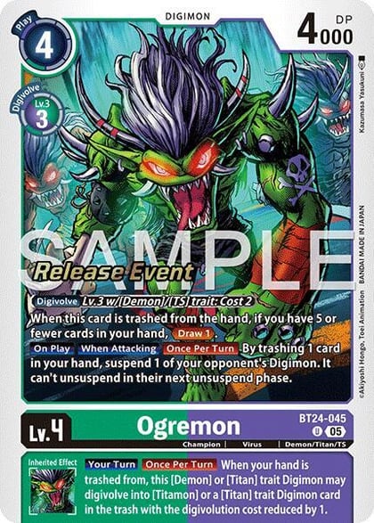 Ogremon, Time Stranger Release Event Cards BT24-045 U