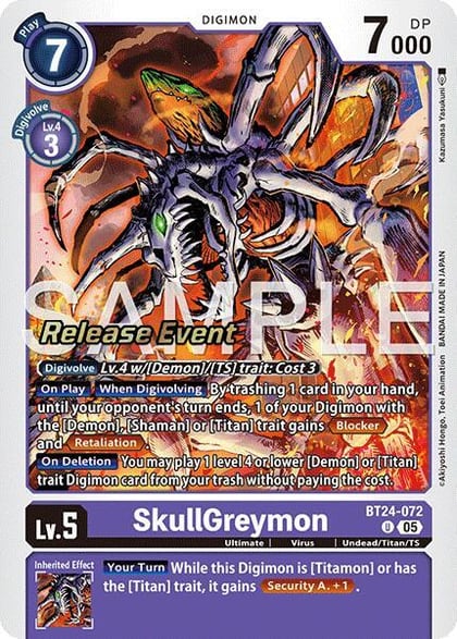 SkullGreymon, Time Stranger Release Event Cards BT24-072 U