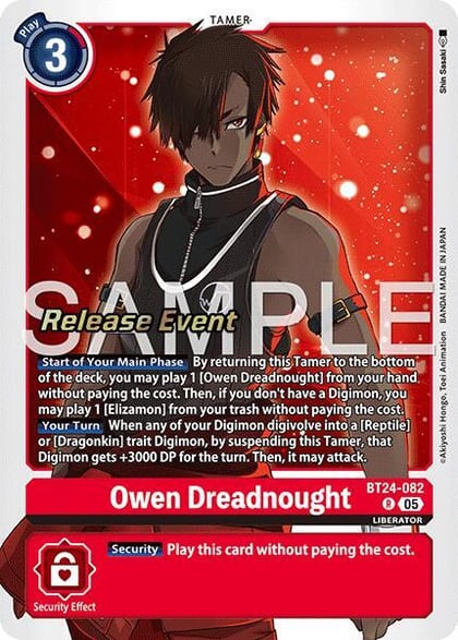 Owen Dreadnought, Time Stranger Release Event Cards BT24-082 R