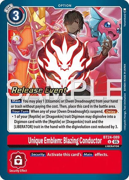 Unique Emblem: Blazing Conductor, Time Stranger Release Event Cards BT24-089 U