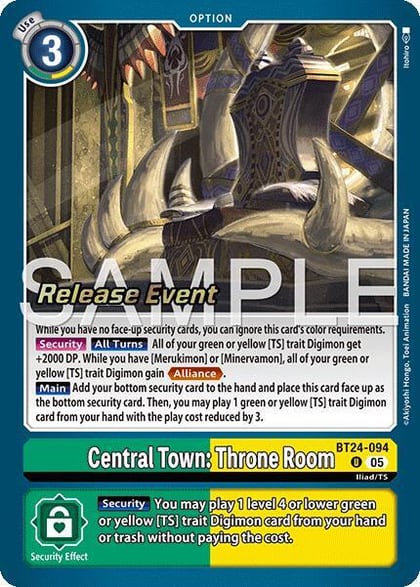 Central Town: Throne Room, Time Stranger Release Event Cards BT24-094 U