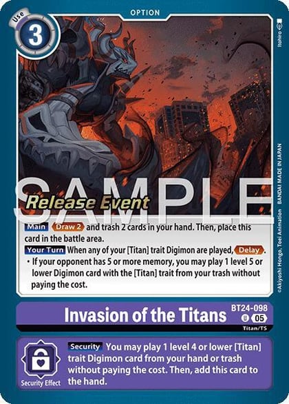 Invasion of the Titans, Time Stranger Release Event Cards BT24-098 U