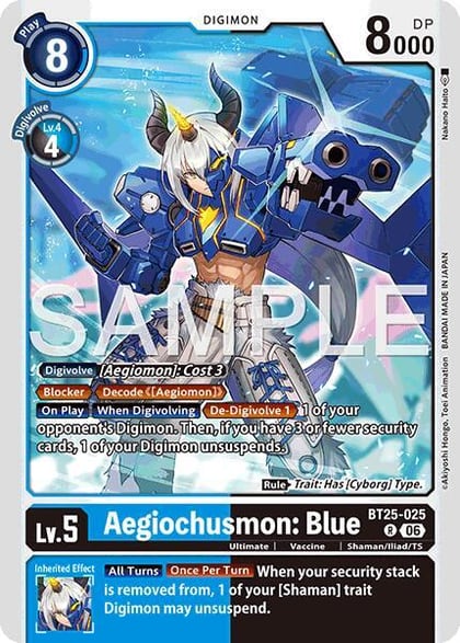 Aegiochusmon: Blue, Dual Revolution BT25-025 R