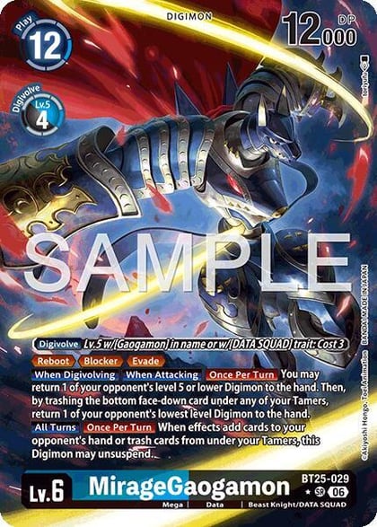 MirageGaogamon (Alternate Art), Dual Revolution BT25-029 SR