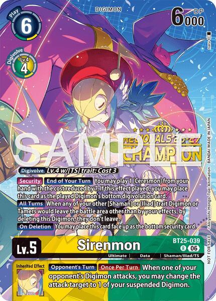 Sirenmon (Regionals 26-27 Season 2 Champion), Dual Revolution BT25-039 R