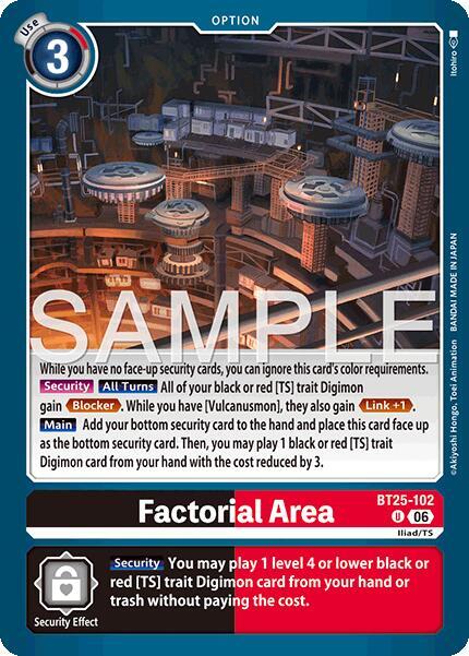 Factorial Area, Dual Revolution BT25-102 U
