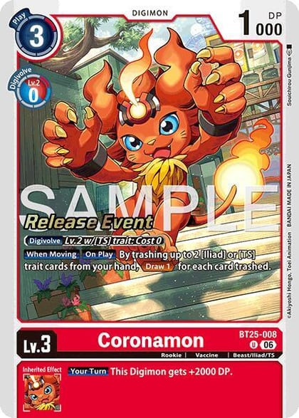 Coronamon, Dual Revolution Release Event Cards BT25-008 U