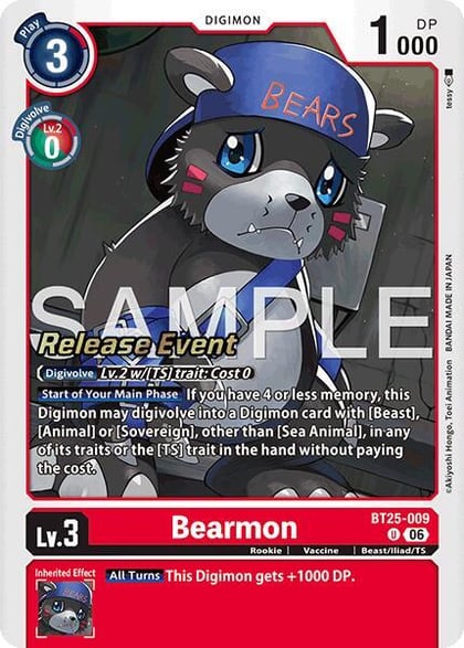 Bearmon - BT25-009, Dual Revolution Release Event Cards BT25-009 U