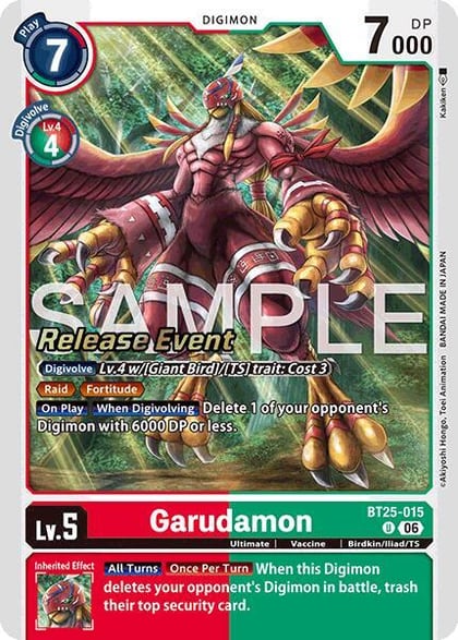 Garudamon, Dual Revolution Release Event Cards BT25-015 U