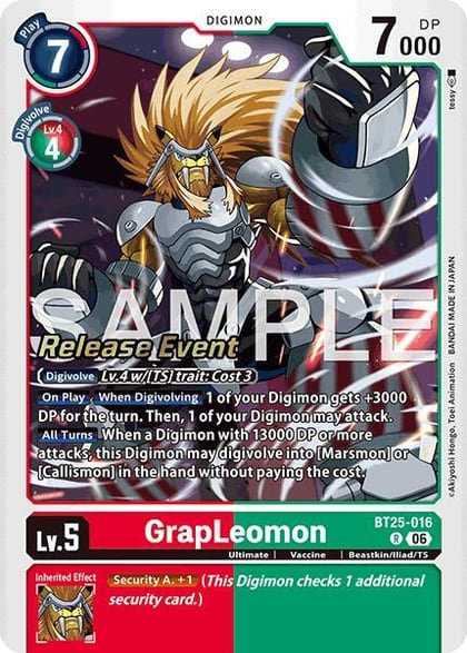 GrapLeomon, Dual Revolution Release Event Cards BT25-016 R